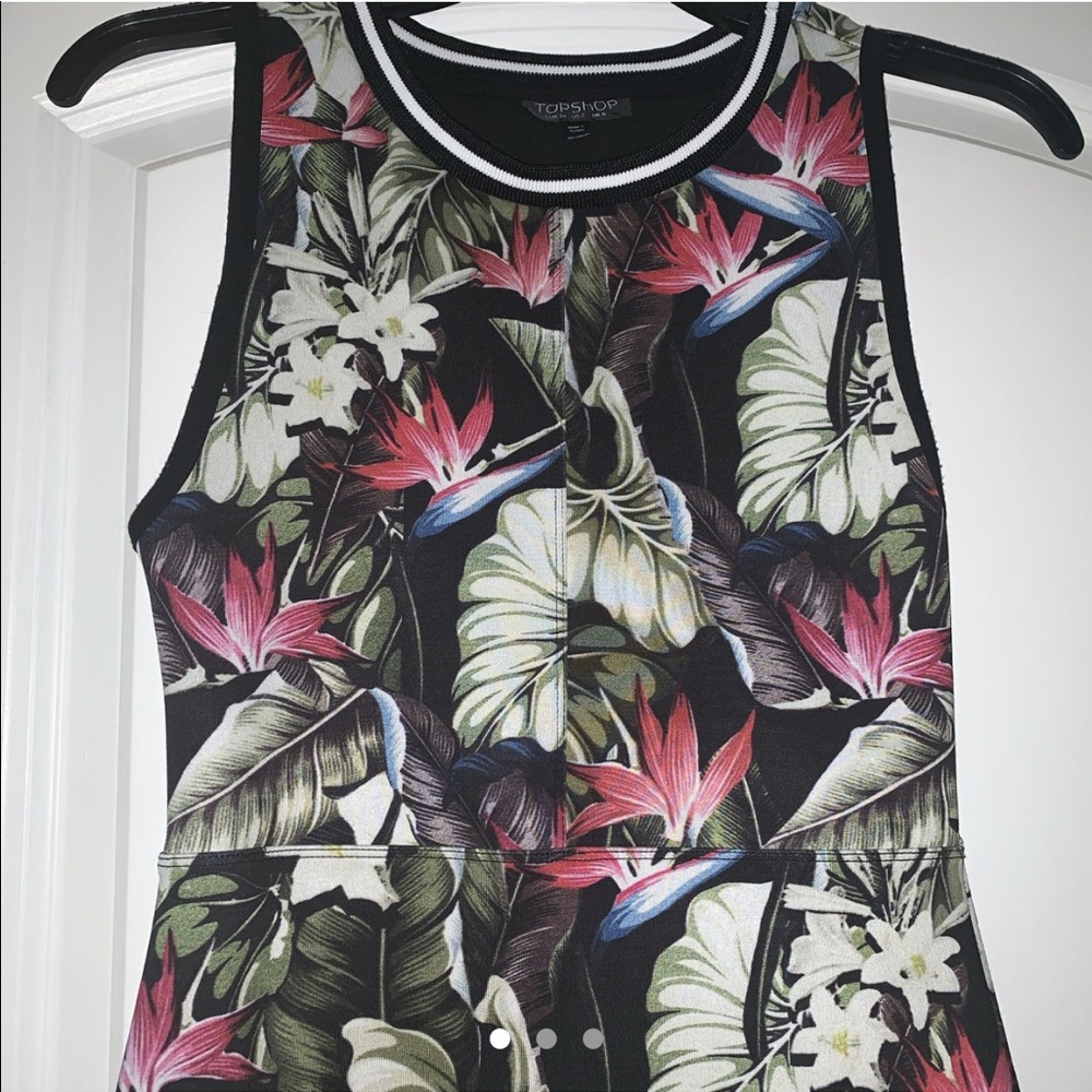 TOPSHOP tropical bodycon dress
